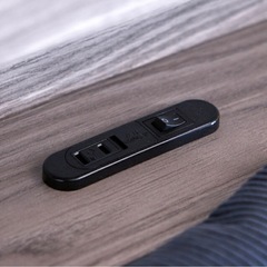 【7/5引き渡し限定】収納付きクイーンサイズベッドマットレス付きダークブラウンの画像