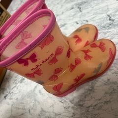 ミキハウス 長靴 女の子 ピンク リボン 18cm リボン