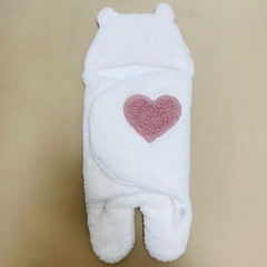 【美品】おくるみ 白くま ふわふわ ハート