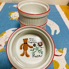未使用希少可愛いテディベアのコキール器(オーブン用)5個セットの画像