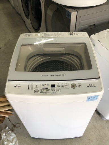 NO B325 ?福岡市内配送設置無料✨?全自動洗濯機 GVシリーズ ホワイト AQW-GV80J-W [洗濯8.0kg /乾燥機能無