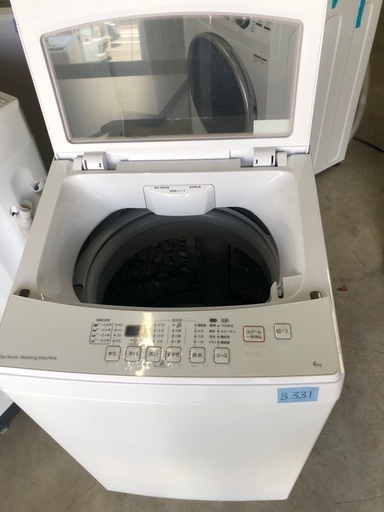 NO B331 ?福岡市内配送設置無料✨?洗濯機 中古 ニトリ NTR60  6.0kg ホワイト 送風 乾燥機能付き 全自動 一人暮
