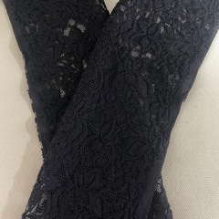 和装小物　着物レース半衿 黒　BK  ハンドメイド　手作り　化繊レース　1枚の画像