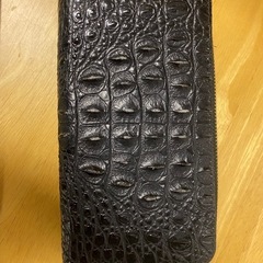 (お値下げ)レザー ウォレットワニ柄 長財布  牛革 クロコ ブラックの画像