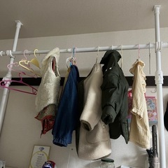 【山善】　突っ張りハンガーラック