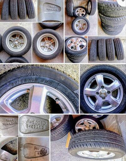 更に値下げ中155/65R13 夏タイヤ ＆ 13インチホイール4本セット