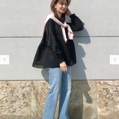 UNIQLO コットンギャザーブラウス　（長袖）　L