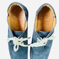 a.v.v Homme ビジネスシューズ 25cm スエード調 ネイビーの画像