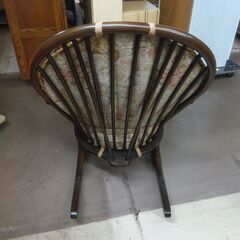 ERCOL アーコール ロッキングチェア 英国製 花柄クッション付 ヴィンテージ アームチェア アンティーク椅子 引取限定の画像