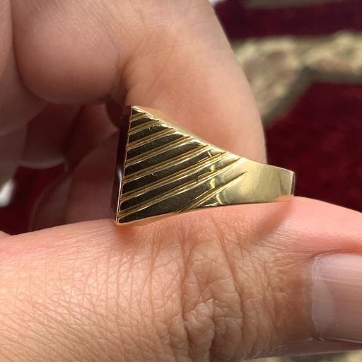 K18 印台　オニキス　リング　8.1g 約15号