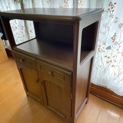【おおむね美品】カリモク電話台、花台、飾り棚、サイドキャビネット