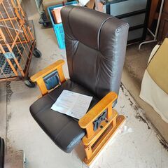 【美品】木製フレームDIY補強 回転パーソナルチェア サイドポケ...