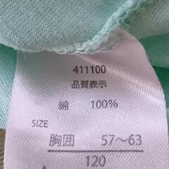 120cm 薄手ロンT 熊　水色　花柄の画像