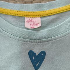 120cm 薄手ロンT 熊　水色　花柄の画像