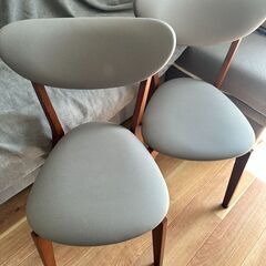 【ジャンク品】ダイニングチェア 2脚セット グレー