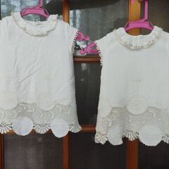 姉妹お揃い夏ワンピース　２点セット　結婚式お呼ばれドレス　1歳＆２歳
