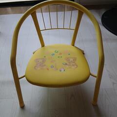 子ども用イエローチェア クマのイラスト付きの画像