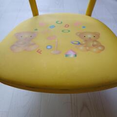 子ども用イエローチェア クマのイラスト付きの画像