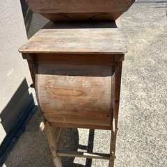 レトロ 唐箕 とうみ 当時物 木製 手動脱穀機 農機具 アンティーク 手回し 福徳農機 ヤスノ トーミの画像