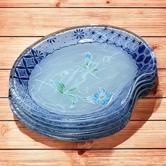 茶托✿5枚✿花模様✿すりガラスの画像