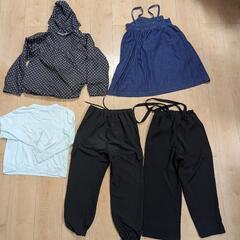 130 女児服セット　記名なし　ウィンドブレーカー、長袖長ズボンの画像