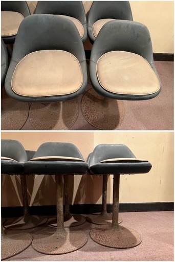 GO-713】カウンターチェア 8脚 スナック バー 喫茶店 昭和レトロ