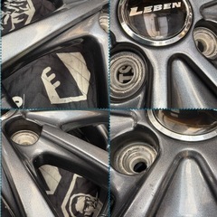 ⑤155/65R14新品タイヤ4本と中古美品ホイールとナット付きの画像