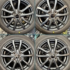 ⑤155/65R14新品タイヤ4本と中古美品ホイールとナット付きの画像