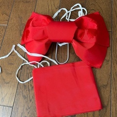 浴衣　おしゃれ帯　赤の画像