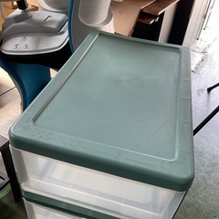 訳あり　押入れ収納　クローゼット収納　緑 中古の画像