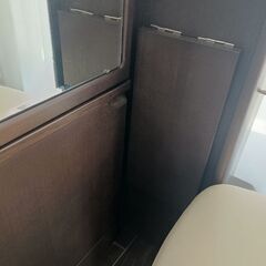 【値下げ/美品】照明収納付きドレッサー/全身鏡の画像