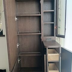 【値下げ/美品】照明収納付きドレッサー/全身鏡の画像