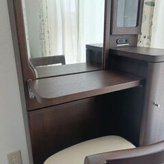 【値下げ/美品】照明収納付きドレッサー/全身鏡の画像