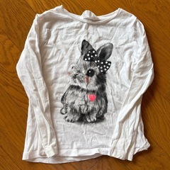 H&M ウサギ プリント 長袖Tシャツ 2-4Y