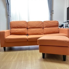 3人掛けソファ　カウチ付きの画像