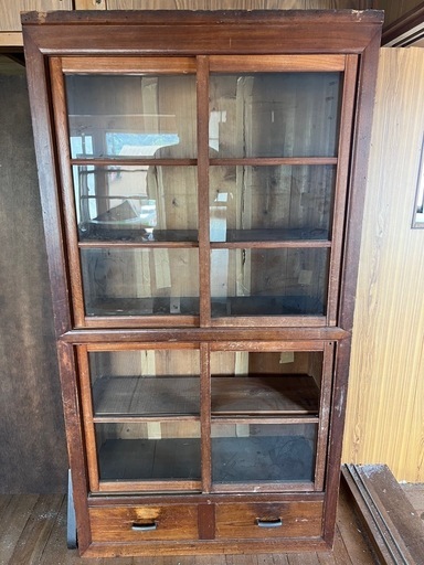 ☆ジモティ割あり☆ 食器棚 ナチュラル H180×W59×D40 クリーニング済み