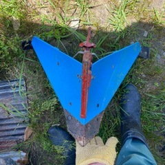 培土器 ブルー 培土機 耕運機 畝立て器　農具　の画像