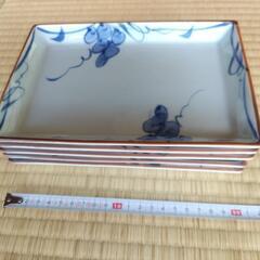 角皿5枚（有田焼　染付　ぶどう）の画像