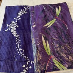 浴衣２枚＆半幅帯２本★ほつれ汚れ無しの備品★