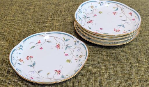 5枚セット】Noritakeノリタケボーンチャイナ 花柄皿 （直径8cm