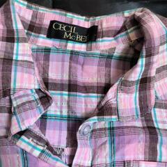 セシル・マクビー　CECIL　McBee　長袖　ピンク　シャツ　チェック柄の画像