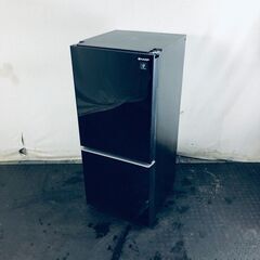 ID:rd24466 シャープ SHARP 冷蔵庫 一人暮らし 中古 2020年製 2ドア 137L ブラック ファン式 両方開き SJ-GD14F-B  【リユース品：状態B】【送料無料】【設置費用無料】