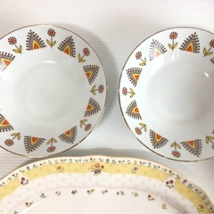 Y231 まとめて！6点セット‼︎ Noritake/ノリタケ パーティーセット FLOWER TIME 他 長皿 中皿 カップ 花柄 訳あり 現状品の画像