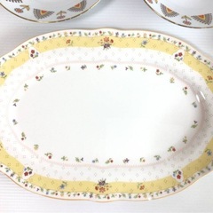 Y231 まとめて！6点セット‼︎ Noritake/ノリタケ パーティーセット FLOWER TIME 他 長皿 中皿 カップ 花柄 訳あり 現状品の画像