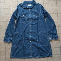 ダークブルー　ロングシャツ
