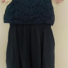 UNIQLO(ユニクロ)キッズ ノースリーブワンピース ネイビー 130cmの画像