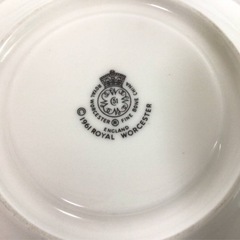 　X098 ROYAL WORCESTER/ロイヤルウースター カップ＆ソーサー 花柄 金彩 アンティーク 現状品の画像