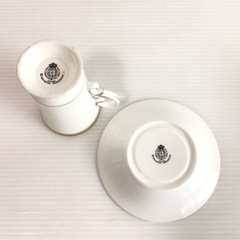 　X098 ROYAL WORCESTER/ロイヤルウースター カップ＆ソーサー 花柄 金彩 アンティーク 現状品の画像