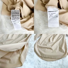 【AMERICAN HOLIC】シャツワンピース ベージュ 2way リボン付きの画像