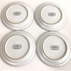 X109 Noritake/ノリタケ STONEWARE/ストーンウェア プレート 4枚 刻印反転あり(鏡文字バックスタンプ) ブルー 現状品の画像